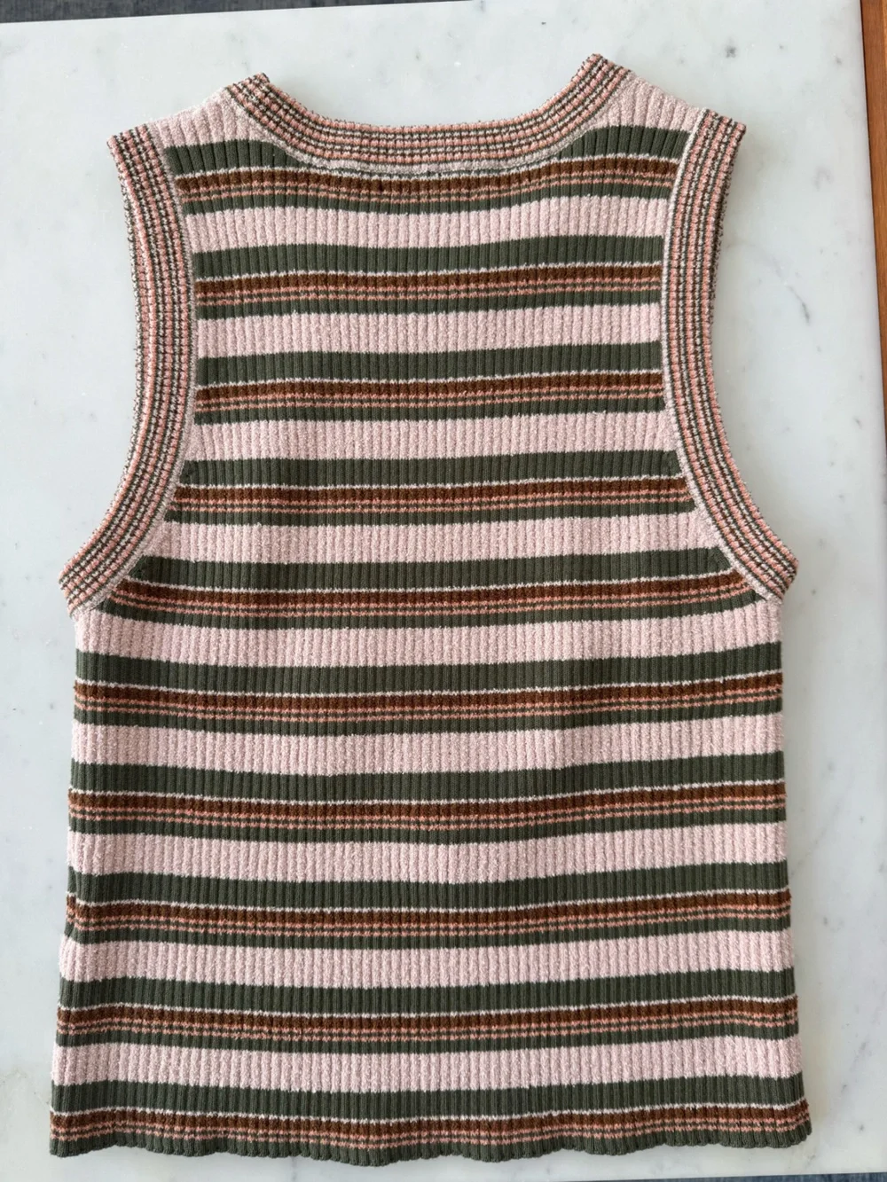 Veronica Beard Jerrell Stripe Stretch Cotton Rib Tank Top